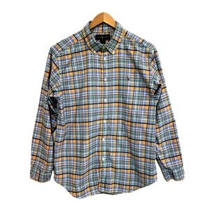 Ralph Lauren Kids Boys Plaid Long Sleeve Button Down Dress Shirt Size 18 Blue